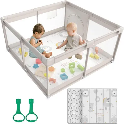 Image de Babybox - Coffret de jeux pour bébé - Parc pour bébés - Aire de jeux - Garderie pour bébés - Babybox compacte 120 x 120 cm
