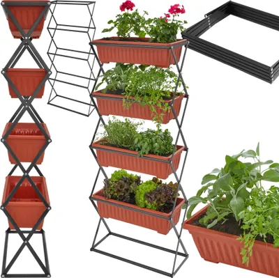 Produktbild von tectake® Vertikalbeet mit 4 Pflanzkästen 52 x 21 x 127 cm