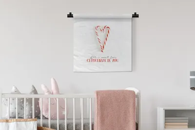 Produktbild von MuchoWow® Wandteppich Wandbehang Weihnachten - Süßigkeiten - Zitat 60x60 cm Tapisserie Dekoration Wandtuch - Dekorationen - Wand Decke