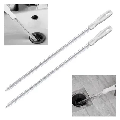 Immagine prodotto di Spazzola per la pulizia dei tubi, 2 pezzi, 45 cm, colore bianco, materiale: ABS, acciaio inossidabile, nylon