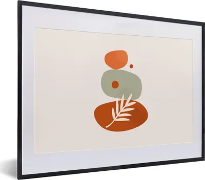 Produktbild von MuchoWow® Gerahmtes Poster Sommer - Stein - Pflanze 40x30 cm - Poster mit Schwarzem Bilderrahmen Wandposter Rahmen Foto Bilder - Bilderrahmen - Poster im Rahmen