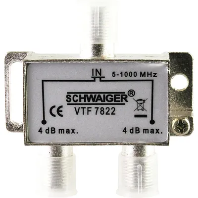 Produktbild von Schwaiger VTF7822 531, Kabelsplitter, 5 - 862 MHz, Silber, 1 Stück(e), 53 mm, 26 mm