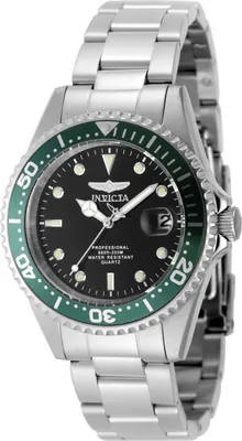 Zdjęcie produktu dla Invicta Pro Diver 48725 Zegarek Męski - Mechanizm Kwarcowy - Stal Nierdzewna z Czarną Tarcza - 37 mm