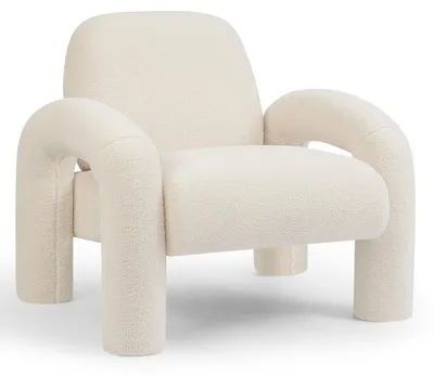 Produktbild von Makika Loungesessel Einzelsofa Lia aus Bouclé in Weiß