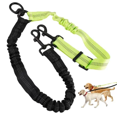 Produktbild von Doppelleine für 2 Hunde, 360° drehbar, verstellbar 45-65 cm, reflektierend, Nylon