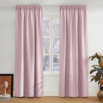 Obrázek produktu pro Zatemňovací závěsy do dětského pokoje, termální závěsy, sada 2 kusů, rozměry 245 cm (výška) x 140 cm (šířka), světle růžové