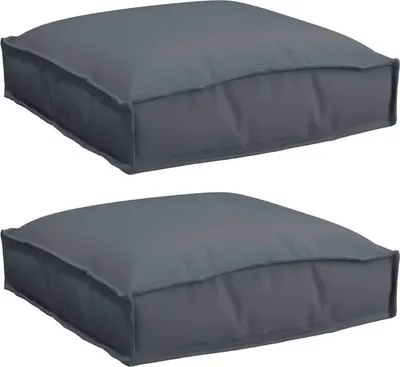 Image de vidaXL Coussins, 2 pièces, tissu Oxford, anthracite, 40 x 40 x 8 cm