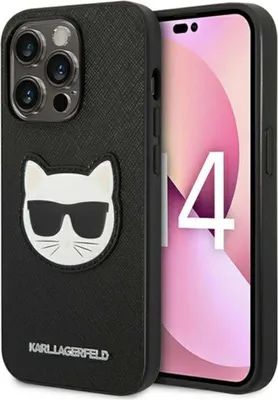 Immagine prodotto di Karl Lagerfeld Klhcp14Xsapchk Custodia rigida per Iphone 14 Pro Max 6.7 Nero/Nero Saffiano Choupette Head Patch