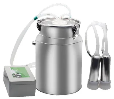 Image de Machine à traire électrique, capacité de 10 litres, en acier inoxydable, fonctionnement mains libres, fonction de massage biomimétique, adaptée à l'élevage