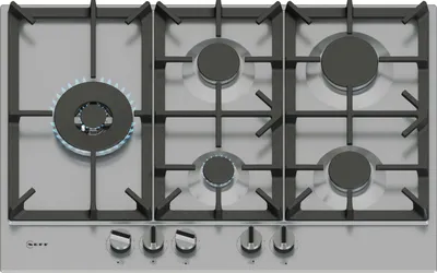 Produktbild von Neff T27CIS8N0, Schwarz, Edelstahl, Integriert, 75 cm, Gaskochfeld, Edelstahl, 5 Zone(n)