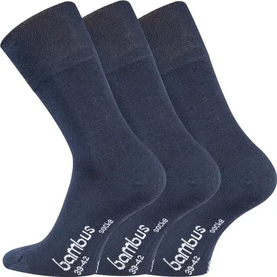 Produktbild von TippTexx 24 6 Paar Bambus Socken, DIE Geruchs-Killer, Marineblau, Größe 43-46