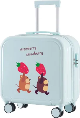 Produktbild von 360Home Reisekoffer Trolley für Kinder Handgepäck 18zoll Blau B-Erdbeere
