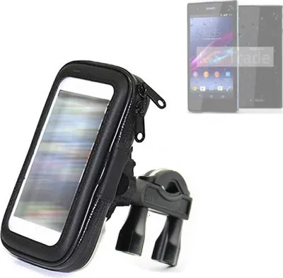 Produktbild von K-S-Trade Fahrrad-Halterung kompatibel mit Sony Xperia Z1 Compact Handy-Halterung Halter Lenkstange Fahrradhalterung Motorrad Bike Mount