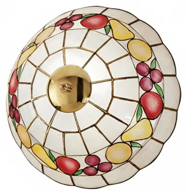 Image de Plafonnier nacreReproductionée multicolore 2 lampes D. 30 Cm