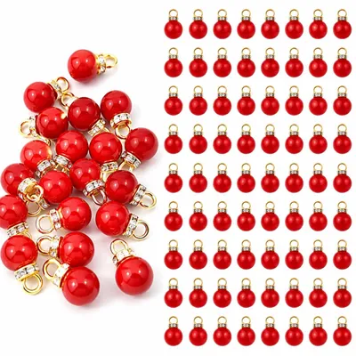 100 rote Weihnachtskugeln, 10 mm, Kunststoff, Christbaumschmuck