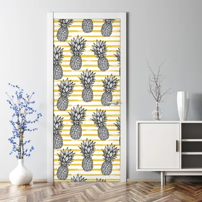 Produktbild von Dekorative Türposter selbstklebend Klebefolie Wandaufkleber Türaufkleber Rosa Grün Blätter 70 x 200 cm