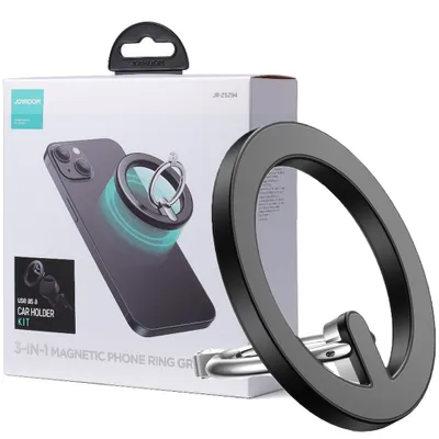 Produktbild von Joyroom Multifunktionsset Magnetischer Autohalter Ring Telefonhalterung Schwarz (Jr-Zs294)