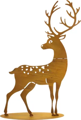 Produktbild von FRANK FLECHTWAREN Gartenstecker Hirsch Rost, groß 55 x 10 x 75 cm Dekostecker,