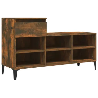 Obrázek produktu pro vidaXL Stojan na boty kouřový dub 102x36x60 cm odvozený výrobek ze dřeva