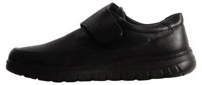 Produktbild von Mokassin Slipper mit Klettverschluss, runder Schuhspitze und flachem Absatz