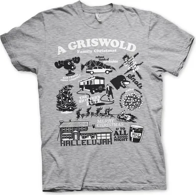 Produktbild von National Lampoon's Christmas Icons T-Shirt - Small - Heather-Grey