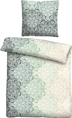 Produktbild von Traumhaft schlafen - Castell - Markenbettwäsche Feinbiber Bettwäsche 0301127 MANDALA color: fichte, size: 1x 155x220 cm + 1x 80x80 cm