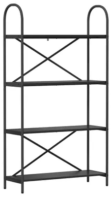 Zdjęcie produktu dla Regał na książki, 4 przegródki, czarny, 80 x 30 x 146 cm