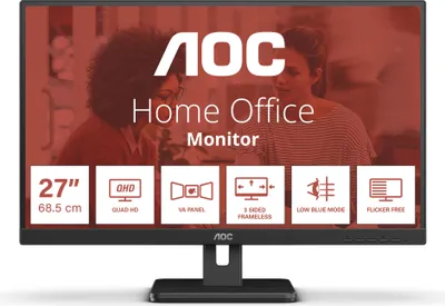 Obrázek produktu pro AOC Q27E3UAM - 68,6 cm (27 Zoll) - 2560 x 1440 Pixel - Quad HD - 4 ms - Schwarz