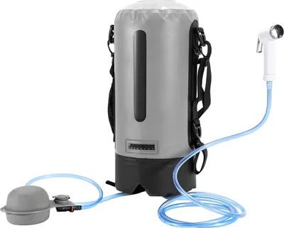 Obrázok produktu pre Izrielar Camping Sprcha, 12 l záhradná sprcha s čerpadlom na turistiku, outdoorové aktivity, lezenie, vonkajšia sprcha s úložnou taškou