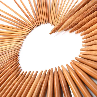 Produktbild von Bambus-Stricknadelset, 15 Größen, 2,0–10,0 mm, doppelspitzig, handgefertigt