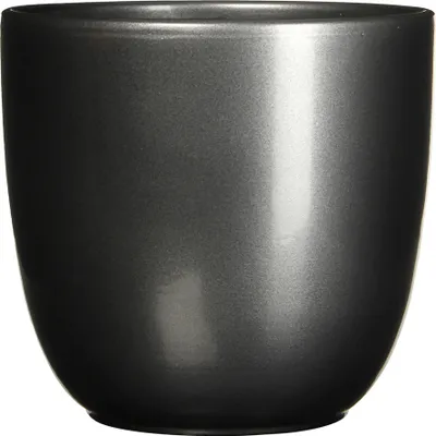Produktbild von Blumenübertopf "Tusca" aus Keramik H 25 cm – Ø 28 cm Anthrazit - Übertopf Keramik Blumentopf Pflanztopf