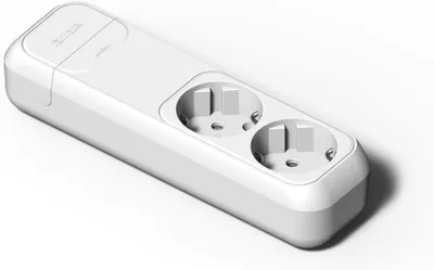 Productafbeelding van Dubbele Wandcontactdoos - Stroomverdeler - Apparaten Aansluiten - Met Randaarde - 16 A 250 V - Wit