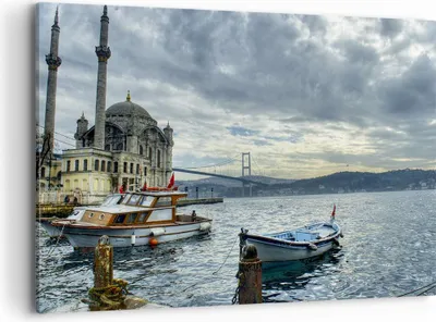 Produktbild von Bild auf Leinwand - Leinwandbild - Architektur asien boot brücke - 120x80cm - Wand Bild - Wanddeko - Leinwanddruck - Bilder - Kunstdruck - Wanddekoration - Leinwand bilder - Wandkunst - AA120x80-2102