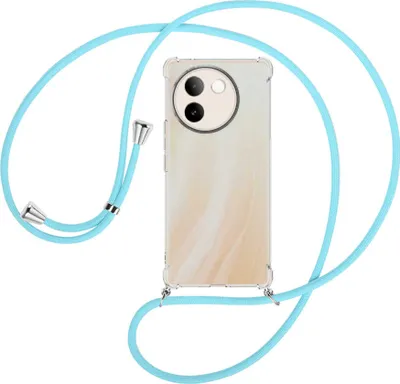 Produktbild von Handykette Backcover-Schutzhülle mit Band (Metall silberfarben) für vivo V30e 5G - himmelblau