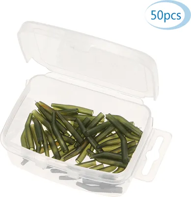 Produktbild von 50Pcs/Lot Karpfen Fischen Haken Hülse Haar Rig Linie Aligner Ärmel weich Anti Tangle Angeln Tackle Aligner Karpfen Fischen Zubehör