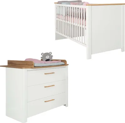 Produktbild von roba Möbelset 'Ava' 2-teilig, inkl. Kombi-Kinderbett 70 x 140 cm & Wickelkommode schranktief