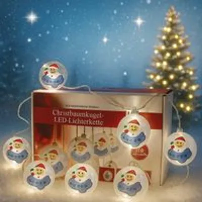 Image de Guirlande lumineuse LED en boules de Noël en verre Décorations de Noël