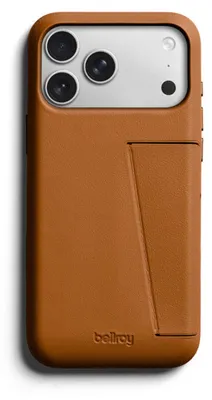 Produktbild von Bellroy, Hülle für iPhone 18 Pro Max / iPhone 17 Pro Max Leder Serie 3 Card Ständer, Camel