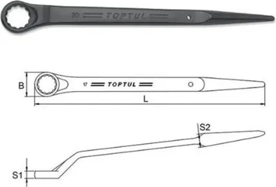 Produktbild von TOPTUL Zugringschlüssel SW 32 410mm Chrom-Molybdänstahl AAAS3232