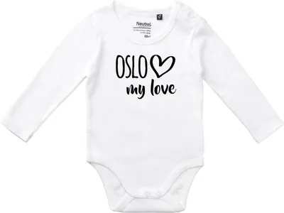 Produktbild von Huuraa Baby Body Oslo my love 80 White  Baumwolle Fairtrade Langarmbody Geschenkidee