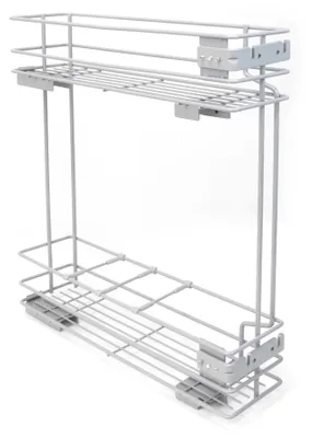 Produktbild von Emuca Flaschenhalter Supra, seitlich, mit Schließautomatik, Modul 150mm, Stahl, grau lackiert