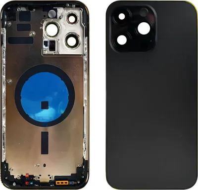 Produktbild von iPhone 14 Pro Glasrückseite mit Rahmen - Schwarz