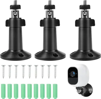 Produktbild von 3 Stück Kamera Wandhalterung, Wandhalterung für Sicherheitskameras Zu Hause, Wandhalterung Kamera, Kamera Halterung Wand 360 Degree Sicherheitskamera Halterung Verstellbare, Schwarz