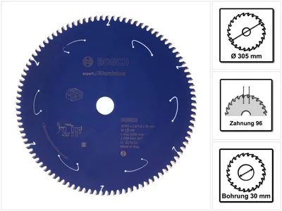 Immagine prodotto di Bosch Lama per sega circolare Expert for Aluminium 305 x 1,8 x 30 mm / 96 denti ( 2608644547 )