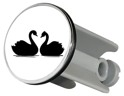 Produktbild von Waschbeckenstöpsel Schwan Pärchen 4cm für Abfluss
