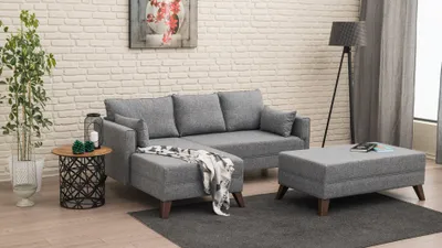 Image de Hanah Home, Bella- BLC1505, Gris, Canapés-lits, Cadre : Bois / MDF