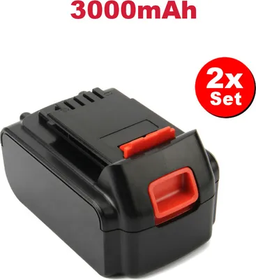 Produktbild von 2x Trade-Shop Li-Ion Akku 18V/20V / 3000mAh Ersatz für Black & Decker BL1318 BL1318-XJ BL1518L DBL1318L DBL1518L LBXR2520 LBXR20CK LBXR20B-2 LBX2020