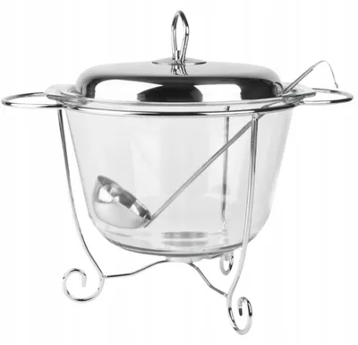 Produktbild von Speisewärmer Glasbräter Suppenwärmer Auflaufform Backform Bräter mit Glaseinsatz 3,9L Warmhaltebehälter Warmhalteplatte