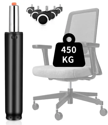 Immagine prodotto di Molla a gas per sedia da ufficio, cilindro di ricambio da 310 a 455 mm, con capacità di carico fino a 450 kg