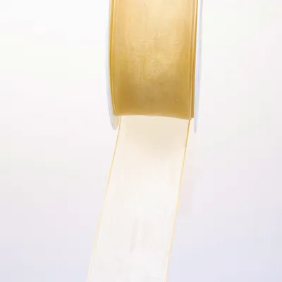 Productafbeelding van Organza Lint met Geweven Rand - 38mm x 50m Goud